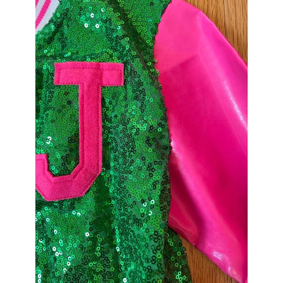JO JO SIWA high top shoes sequin letter varsity jacket Girls Size 7/8 - Picture 2 of 5